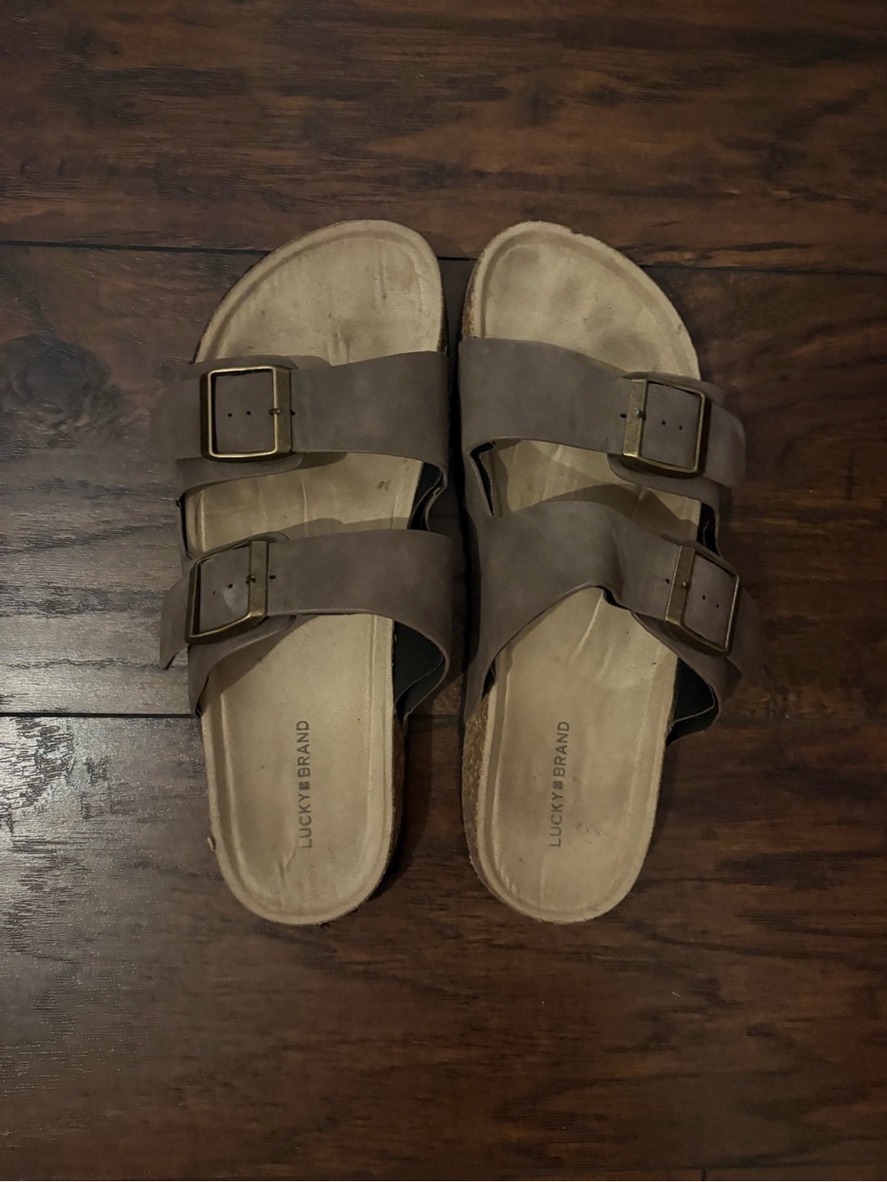 Lucky Brand Brown Double Buckle Sandals